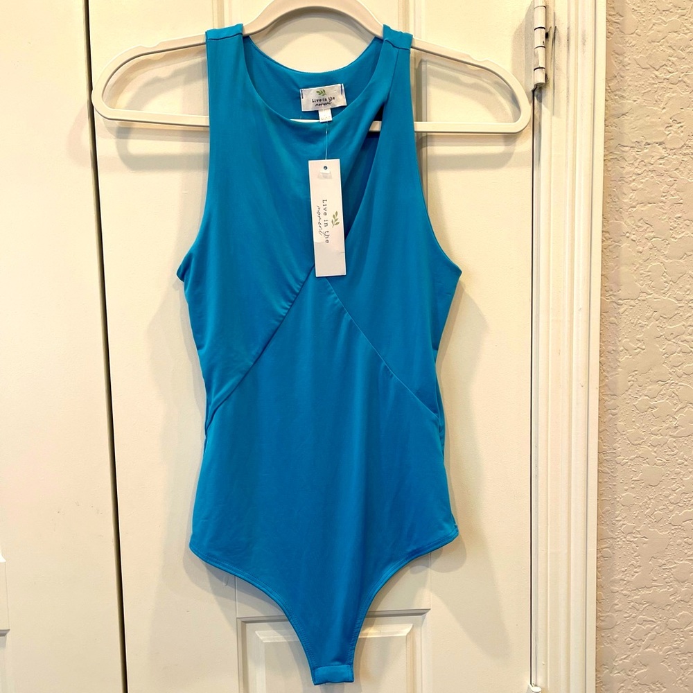 Live In The Moment Blue Woman’s Bodysuit New With Tag Size:Small